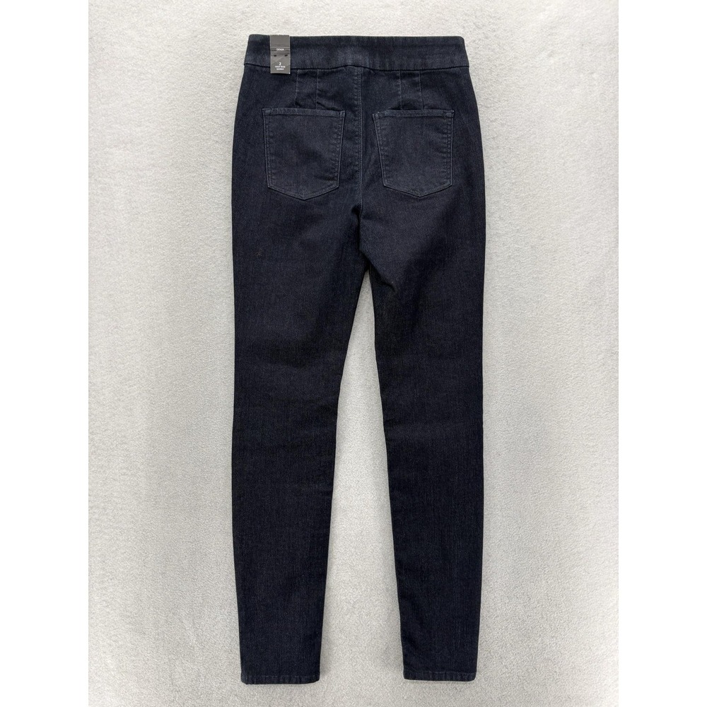 White House Black Market High Rise Skinny Jeans Womens 2 Blue Dark Wash Stretch - Picture 10 of 11